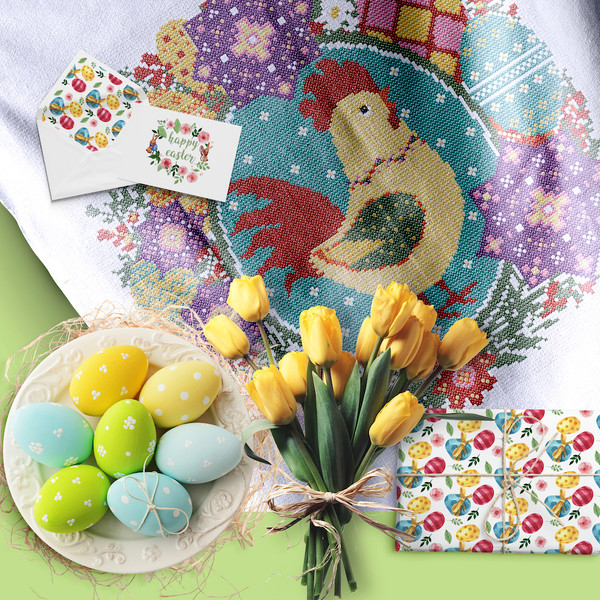14 Easter Spring Rooster cross stitch pattern.jpg