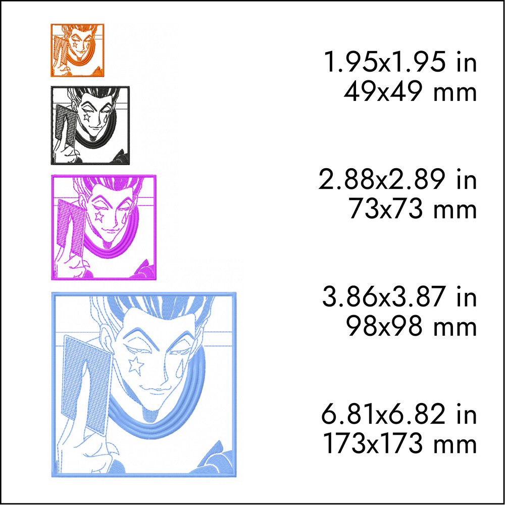 hisoka hunter machine embroidery designs
