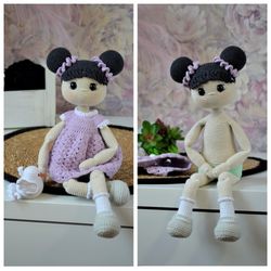 Croched doll with pigeon amigurumi PATTERN Eng Italiano PDF