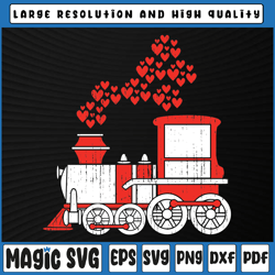 heart train valentines day cool railroad love boys girls svg png, valentine day, digital download