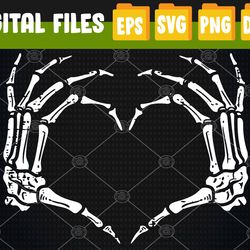 Skeleton Hands Heart Sign Retro Halloween Svg, Eps, Png, Dxf, Digital Download