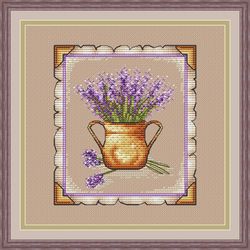 Lavender Cross Stitch Pattern Flowerpot Cross Stitch Pattern Provence Cross Stitch Pattern Violet Cross Stitch Pattern