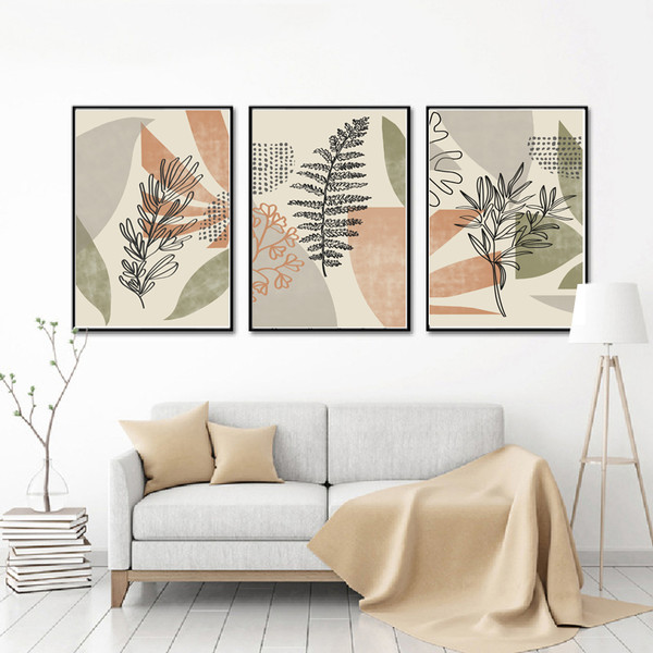 Three botanical leaf posters easy to download