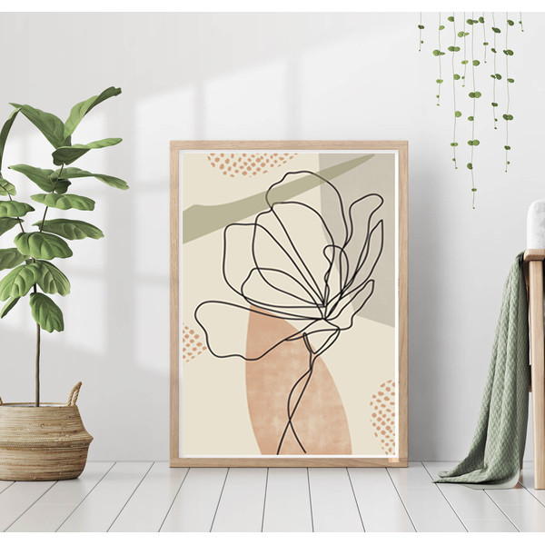 Three botanical posters flowers in a line easy to download