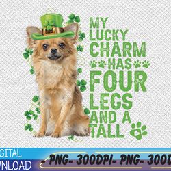 long haired tan chihuahua green hat charm st.patrick's day svg, eps, png, dxf, digital download