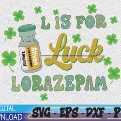 l is for lorazepam png, nurse st patrick's day design, icu er rn st patty's day, med surg st paddy's gift ed emerge