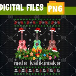 Mele Kalikimaka Ukulele Guitar Gift Ugly Ukulele Christmas PNG, Digital Download