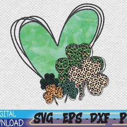 st patricks shamrock, st pattys day leopard print shamrock, lucky shamrock svg, eps, png, dxf, digital download