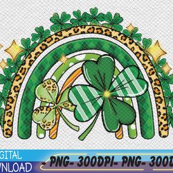 happy st. patrick's day rainbow and shamrock, st. patrick's day png, st. patrick's day rainbow png, digital download
