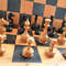 old russian wooden chess pieces set 1960s black brown