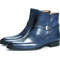 Men's Handmade Blue Leather Buckle Strap Ankle Jodhpur Boots.jpg