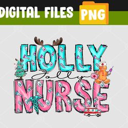 Holly Xmas Jolly Nurse Christmas Svg, Eps, Png, Dxf, Digital Download