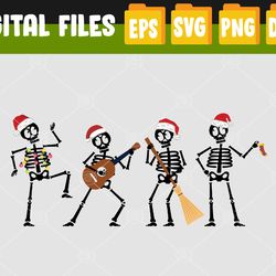 Dancing Christmas Skellies PNG, cute dancing christmas skeletons Svg, Eps, Png, Dxf, Digital Download