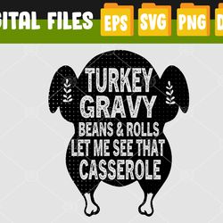 Funny Turkey Gravy Beans And Rolls Let Me See That Casserole Svg, Eps, Png, Dxf, Digital Download