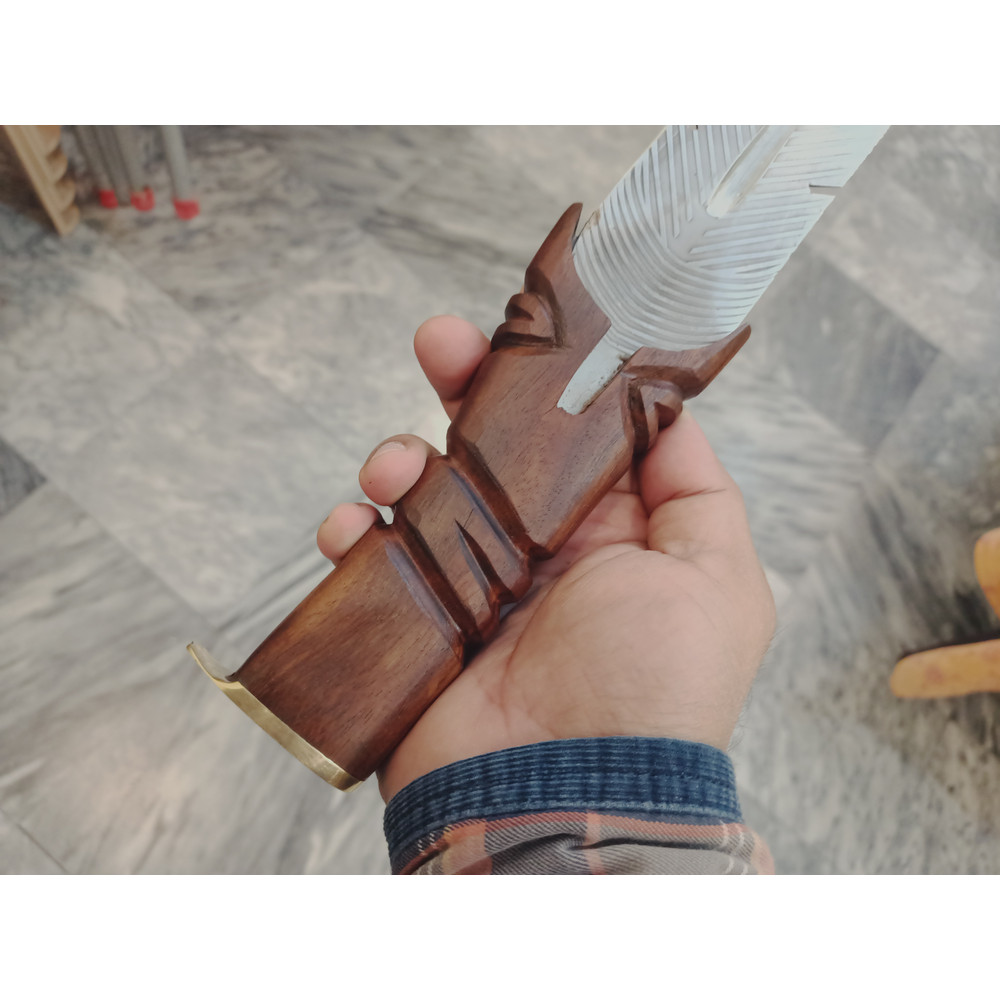Hand Crafted Wooden Handle Matched With Feather Knife and high Carbon steel sharp blade | Camp knife | Kitchen knive