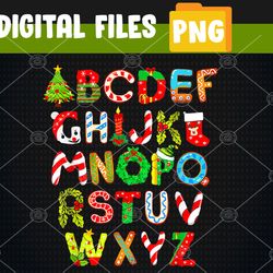 Christmas Alphabet ABCs Elemeno Teacher Student PNG, Digital Download