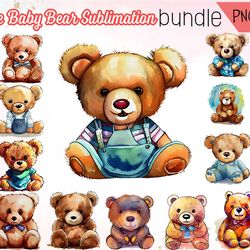 20 Designs Of Cute Baby Bear PNG Animal Sublimatin Graphic Design
