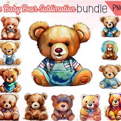 20 designs of cute baby bear png animal sublimatin graphic design