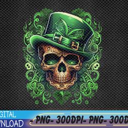 Sugar Skull St Patricks Day Irish Skull Leprechaun PNG, Digital Download