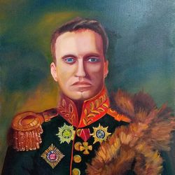 portrait of a man painting alexei navalny artwork 23*31 inch president painting