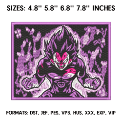 vegeta ultra ego form embroidery design file / dragon ball anime embroidery design/ machine embroidery pattern.