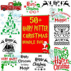 harry potter movie christmas svg bundle, harry potter svg files