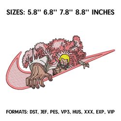 doflamingo embroidery design file, one piece anime embroidery design, machine embroidery file. anime design pes brother