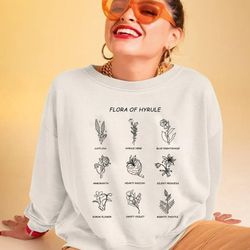 Hyrule Flora Sweatshirt, Tri Force Shirt, Flora Of Hyrule Unisex Sweatshirt, Zelda Shirt, Link Zelda Gift