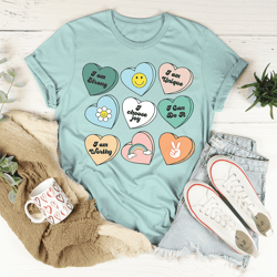 Candy Hearts Positivity Affirmations Tee