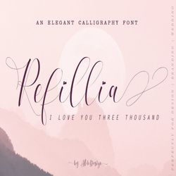 refillia calligraphy trending fonts - digital font