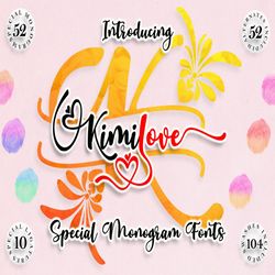kimilove // monogram script font trending fonts - digital font