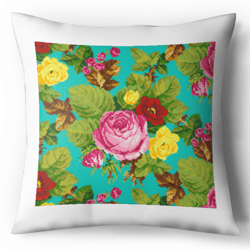 Digital - Vintage Cross Stitch Pattern Pillow - Flowers - Antique Embroidery - Cushion Cross Stitch