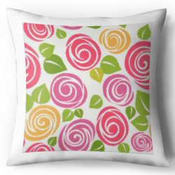 Digital - Vintage Cross Stitch Pattern Pillow - Flowers - Bright - Cushion Cross Stitch