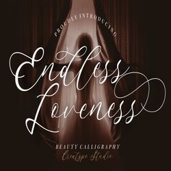 endless loveness beauty calligraphy trending fonts - digital font
