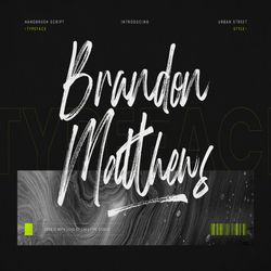 brandon matthews handbrush script trending fonts - digital font