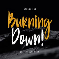 burning down brush trending fonts - digital font