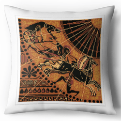 Digital - Vintage Cross Stitch Pattern Pillow - Ancient Greek Motifs - Cushion Cross Stitch