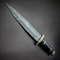 Feather Pattern Damascus Knife Dagger Bull Horn Handle Custom Handmade GIFT.jpg