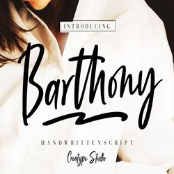 barthony handwritten script trending fonts - digital font