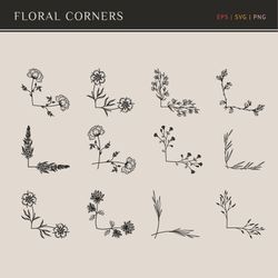 corner svg. floral corner svg. cutting file corner. decorative flourish elements svg, png, eps. vector cutting files.