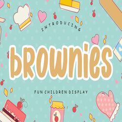 brownies fun children display trending fonts - digital font