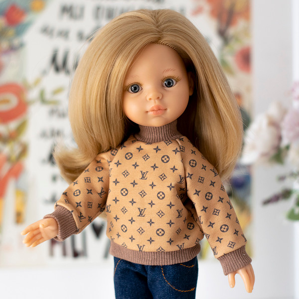 Paola Reina doll in brown sweater
