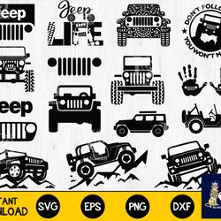jeep bundle svg dxf eps png, mega jeep bundle svg, for cricut, digital download, file cut, instant download