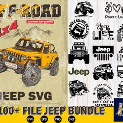100 file jeep bundle svg dxf eps png, mega jeep bundle svg, for cricut, digital download, file cut, instant download