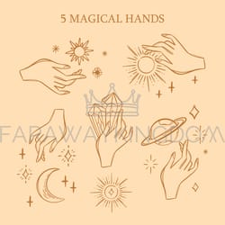 magic hands witchcraft variations esoteric astrology set