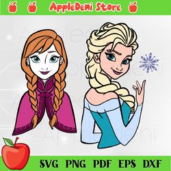 sisters anna elsa frozen svg, disney svg, frozen svg, elsa svg, anna