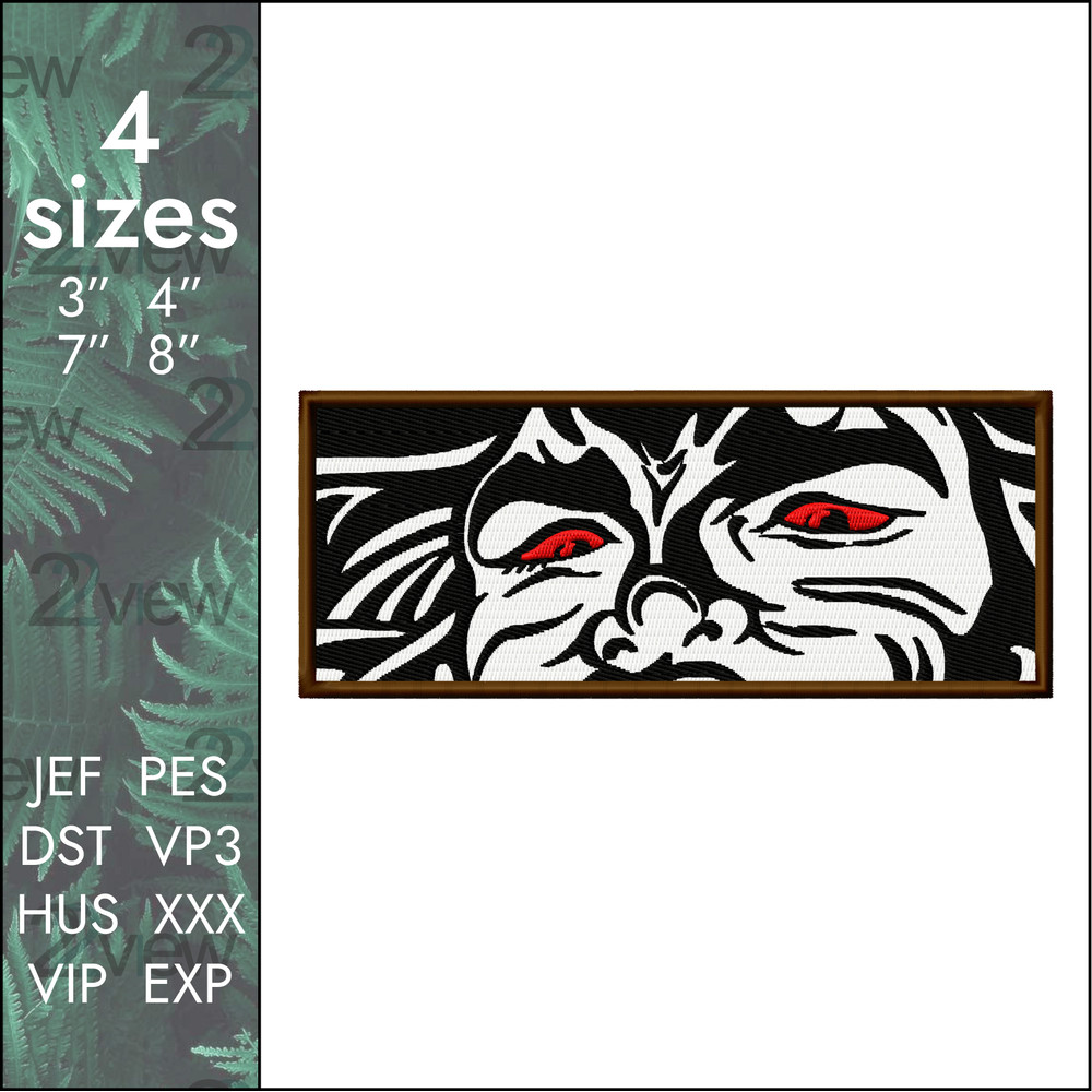 yujiro hanma anime character machine embroidery design