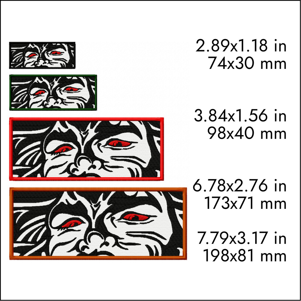 yujiro hanma anime character machine embroidery designs