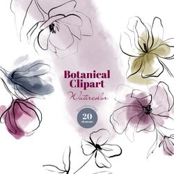 botanical clipart. watercolor digital art