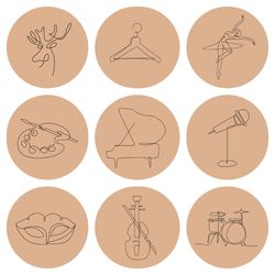 100 sketch instagram highlight icons. women line art instagram story highlight covers. sketch ig highlights cover